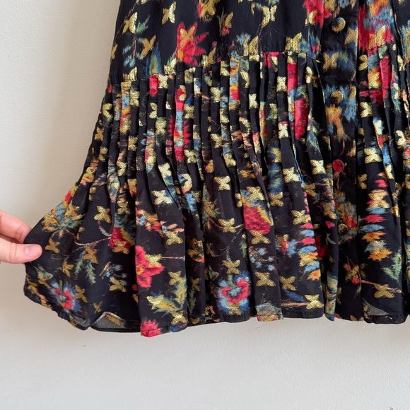 DEREK LAM 10 CROSBY • Edith Ruffled Floral Mini Dress in Black - Picture 7 of 15